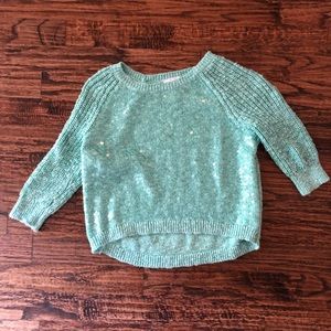 Justice Girls (8) teal sequin long sleeve sweater